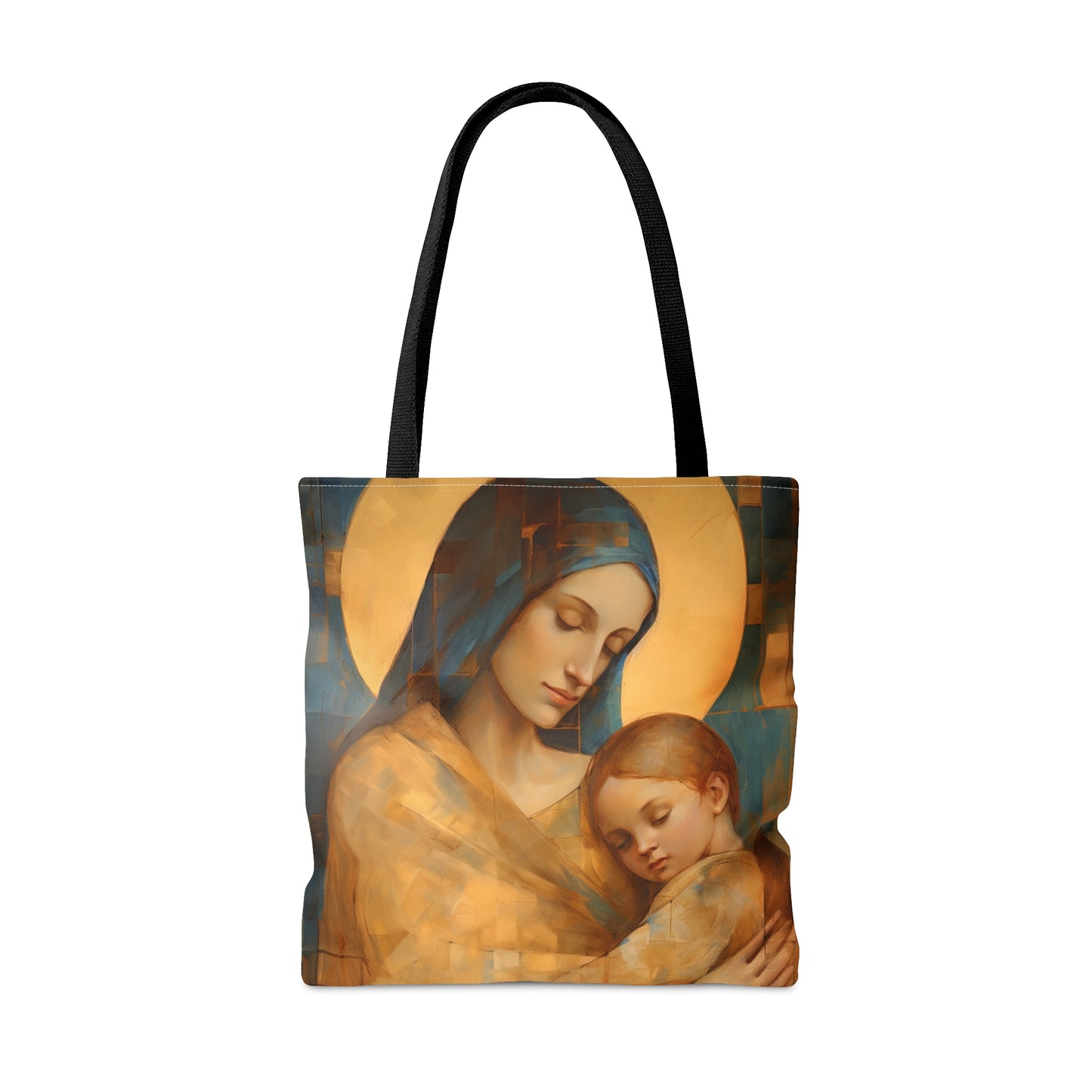 Heavenly Connection - Mary and the Divine Son Tote Bag - Large Medium Small Faith Art Bag - Re usable Tote Purse - Catholic Art Bag