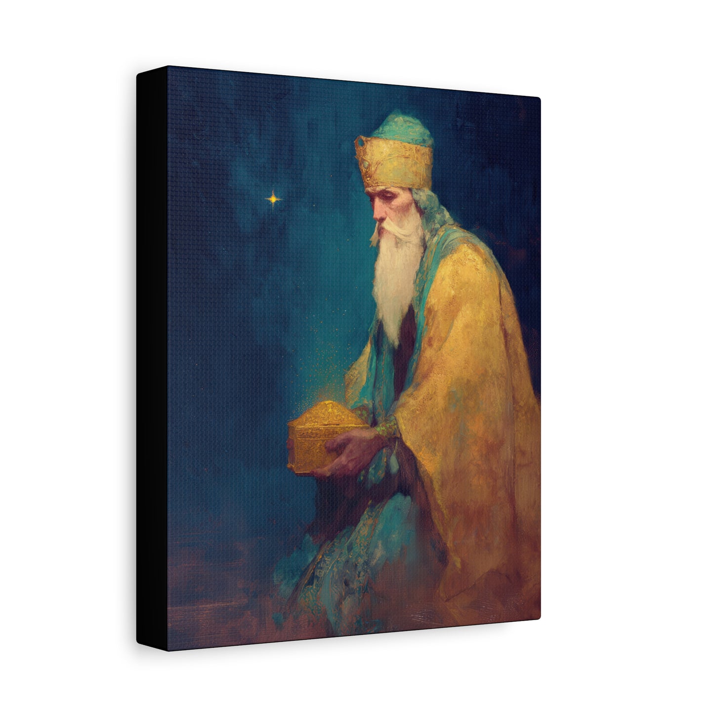 Caspar and the Offering of Worship - 3 Wise Men - Gallery Wrapped Canvas - Print - Religious Art for your Home - Catholic