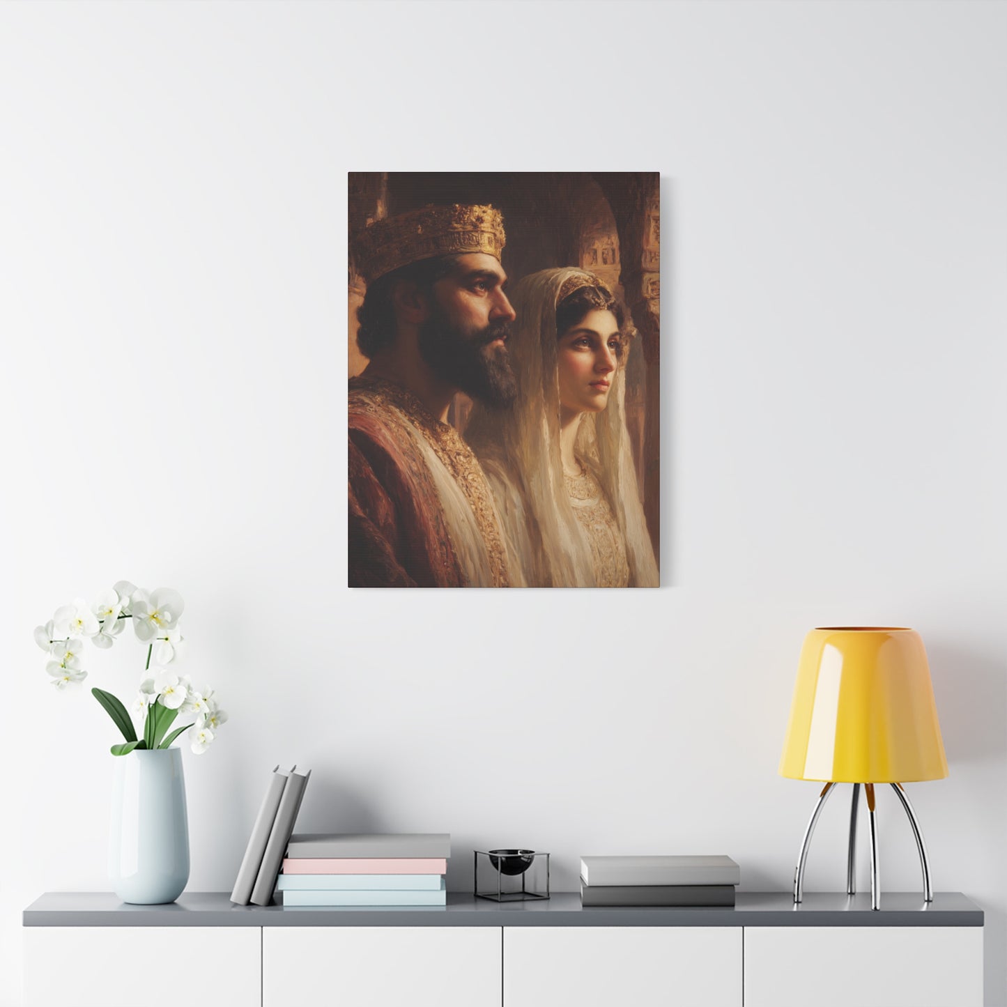 King Xerxes and Queen Esther  - Gallery Wrapped Canvas - Print - Religious Art for your Home - Catholic Art Print