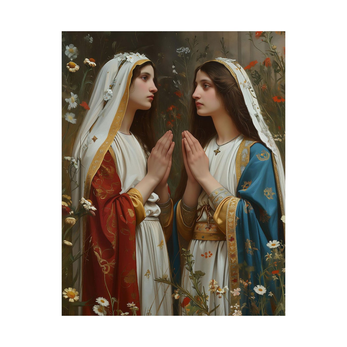 Saints Emiliana and Trasilla Print - Sanctified Souls Print - Multiple Sizes - Premium Matte Vertical Posters
