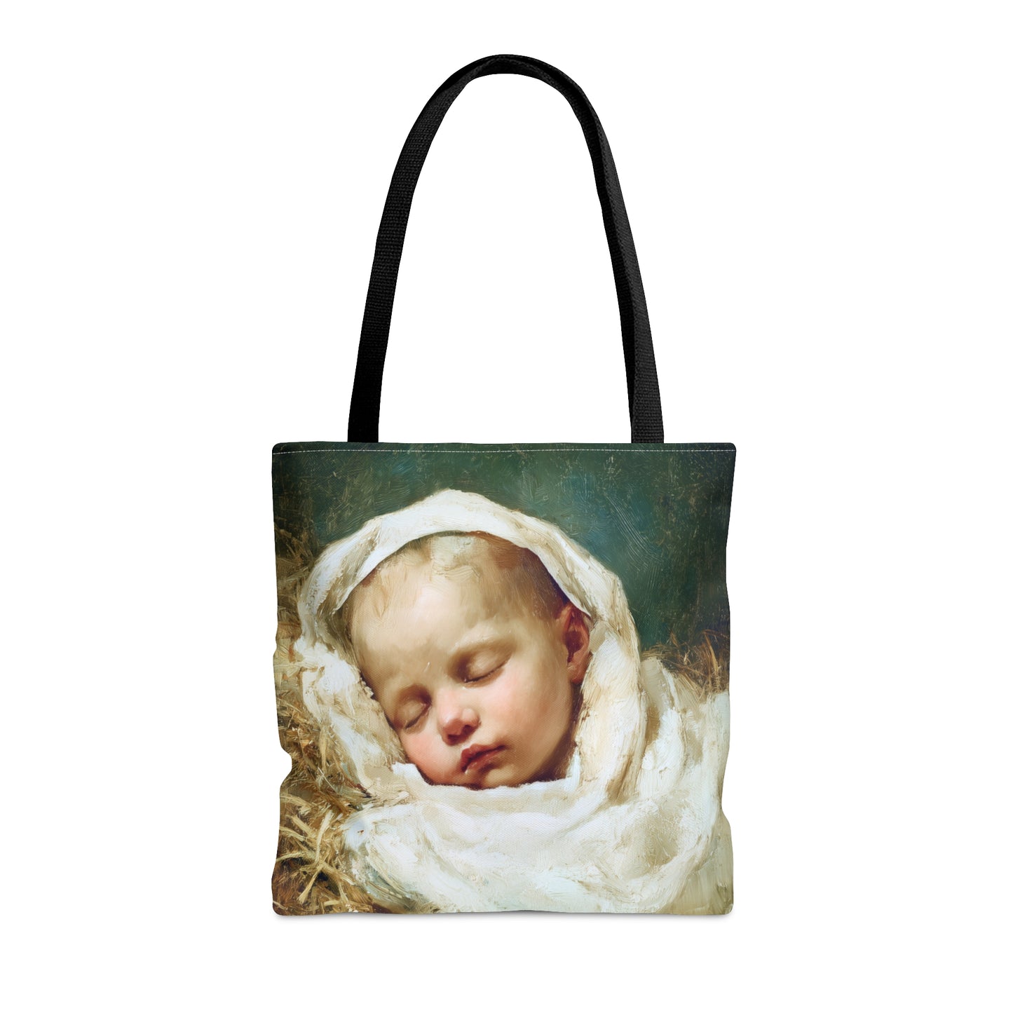 The Christ Child Resting in the Silence of the Manger - Tote Bag - Large Medium Small Faith Art Bag - Catholic Faith Purse