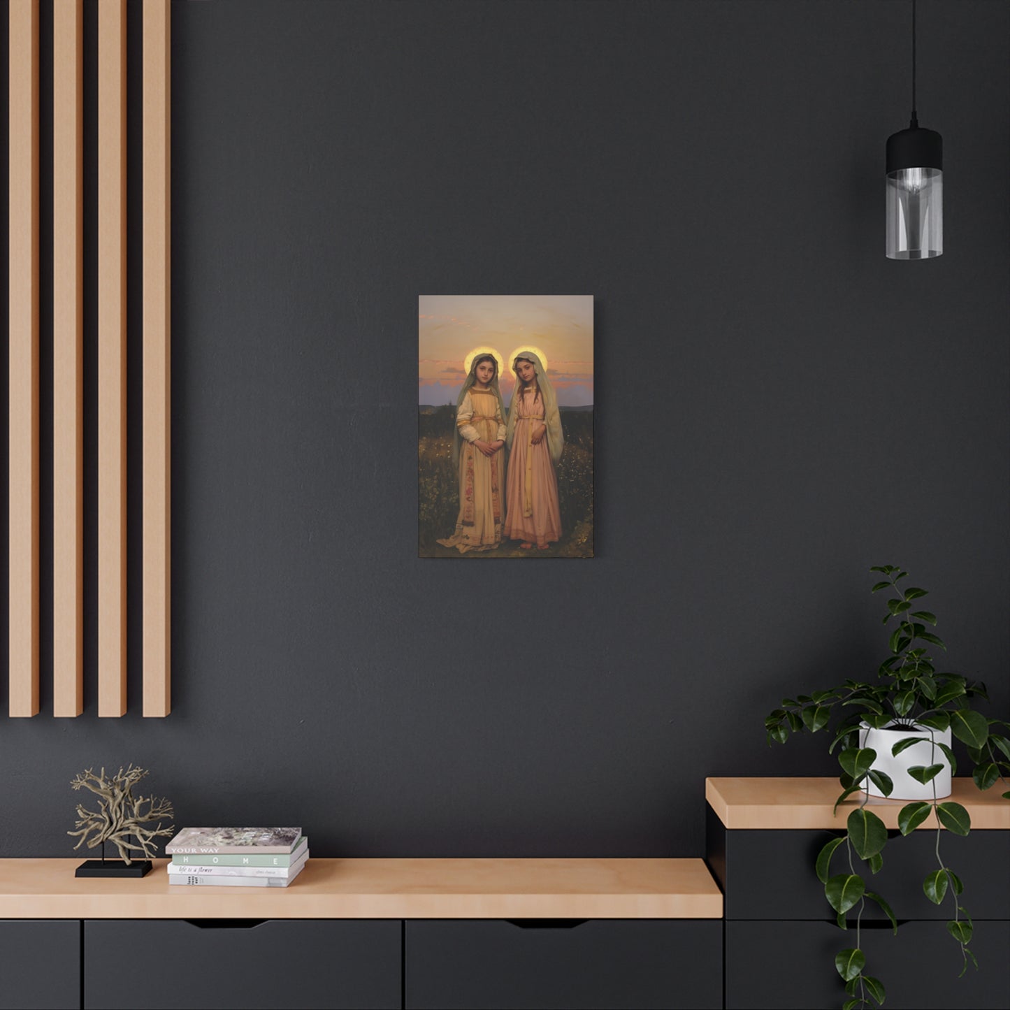 Saints Nunilo and Alodia - Museum Wrapped Canvas - Print - Religious Art for your Home - Christian print - Prayer Room Catholic Saint