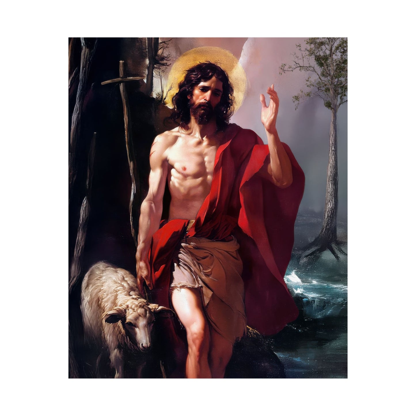 Saint John the Baptist  - Sanctified Souls Print - Multiple Sizes - Premium Posters - Catholic Art - Christian Home Decor Artwork