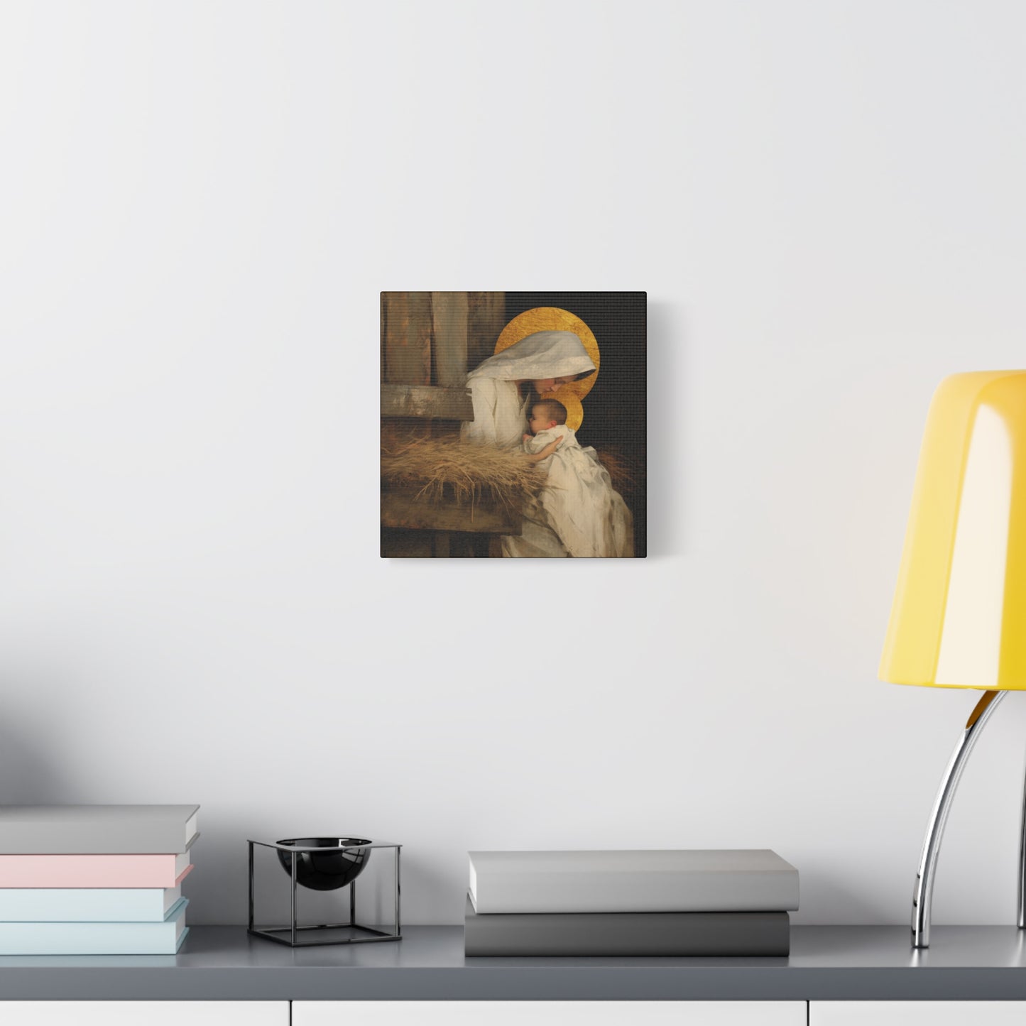Our Lady of the Manger - Mother Mary and the Christ Child - Gallery Wrapped Canvas - Print - Religious Art for your Home - Catholic