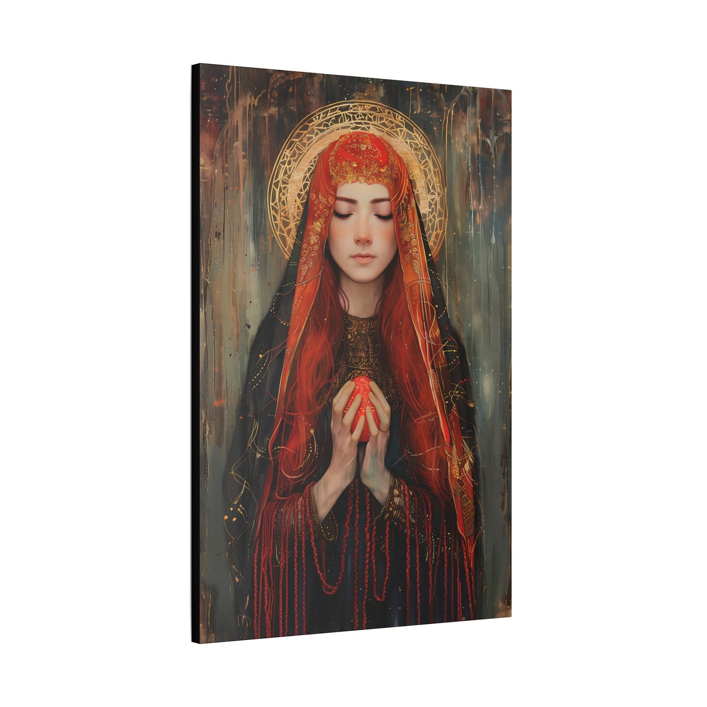 Devotion of Mary Magdalene - Saint Mary Magdalene and the Red Easter Egg - Museum Wrapped Canvas - Print - Religious Art for your Home