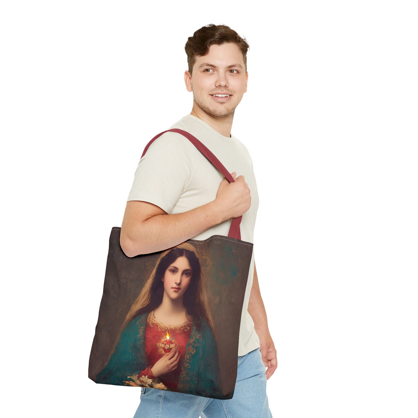 The Immaculate Heart of Mary - Mother Mary - Marian Art - Tote Bag - Large Medium Small Faith Art Bag - Tote Purse - Double Sided