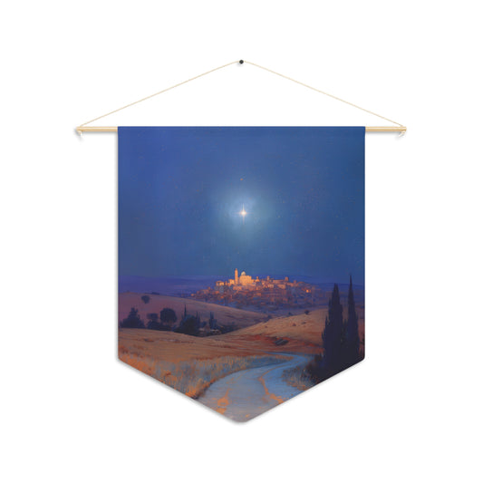 Bethlehem Wrapped in the Light of His Coming Wall Banner / Wall Hanging - Christian Art for your home - Prayer room - 18" x 21"