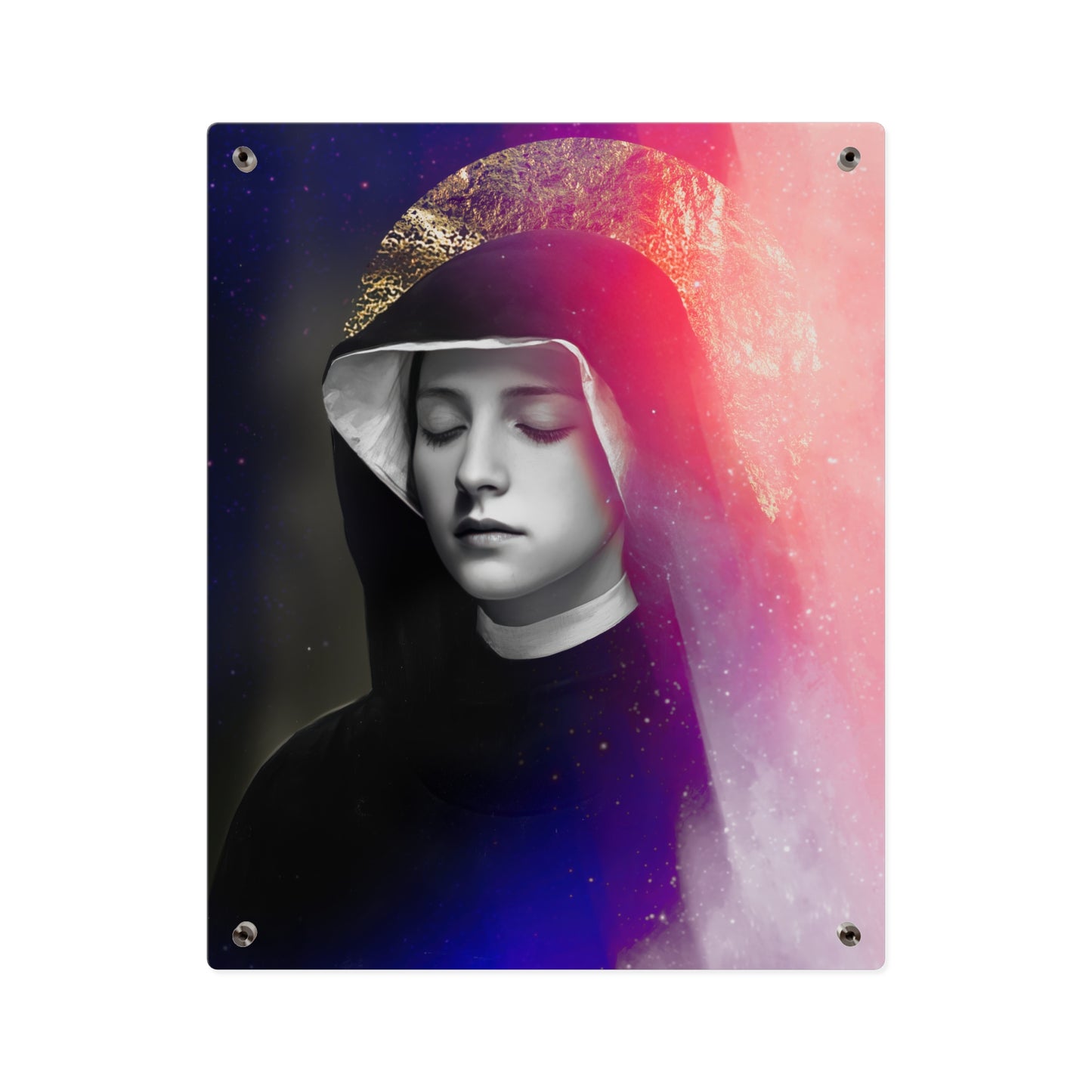Saint Faustina Kowalska Wall Art Panel - Ready to Hang Acrylic Print - Catholic Saint Art - Patron Saint Print - No Frame needed