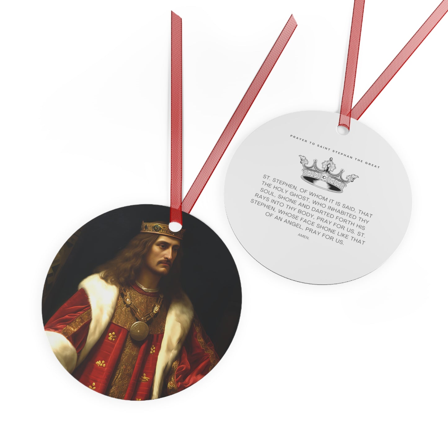 Saint Stephan the Great - Religious Holiday Christmas Ornament and Keepsake - Double sided Keepsake Religious Ornament