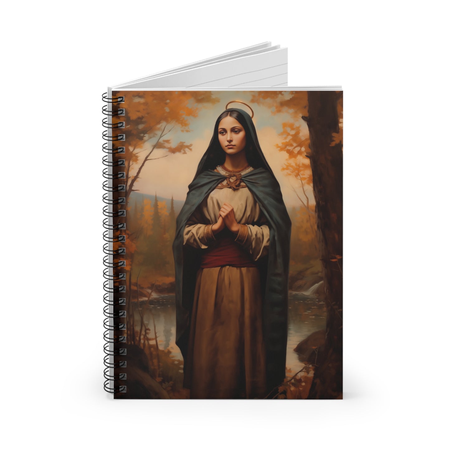 Saint Kateri Tekakwitha - Sanctified Souls Art - Religious Based Notebook - Spiral Notebook - Ruled Line