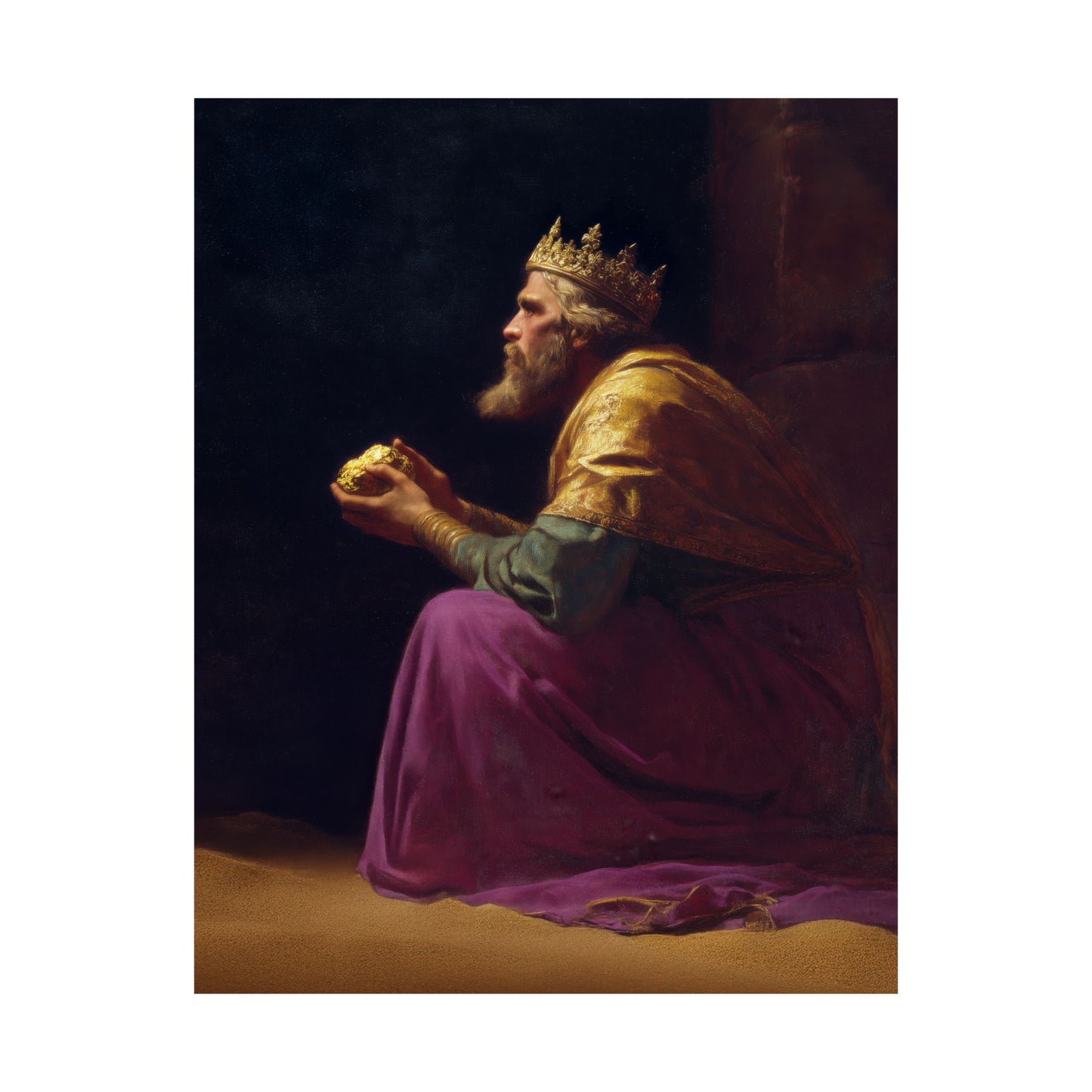 Melchior and the Gift Fit for a King - 3 Wise Men - Sanctified Souls Print - Multiple Sizes - Premium Matte Vertical Posters