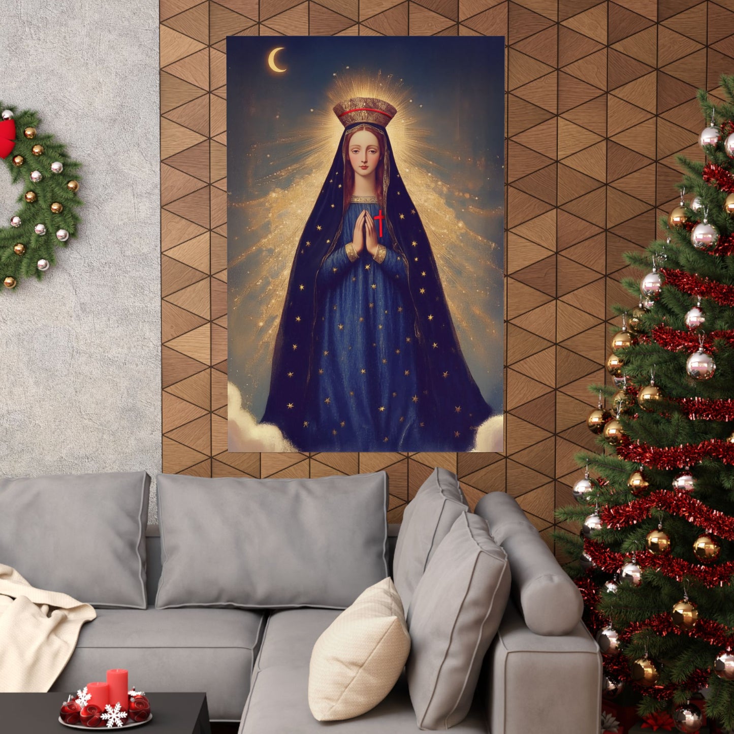 Our Lady of Pontmain -  Sanctified Souls Print - Multiple Sizes - Premium Posters - Catholic Art - Christian Home - Mother Mary Art