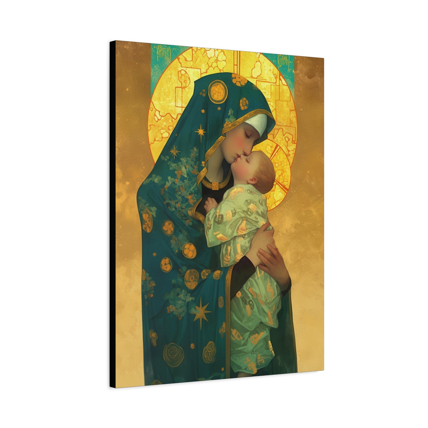 Peaceful Refuge - Mary and the Christ Child - Museum Wrapped Canvas - Print - Religious Art for your Home - Catholic Saint Art
