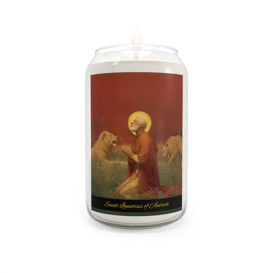 Saint Ignatius of Antioch - Scented Prayer Candle, 13.75oz -  Candle - Catholic Art - prayer room Scented Candle - Religious Saint