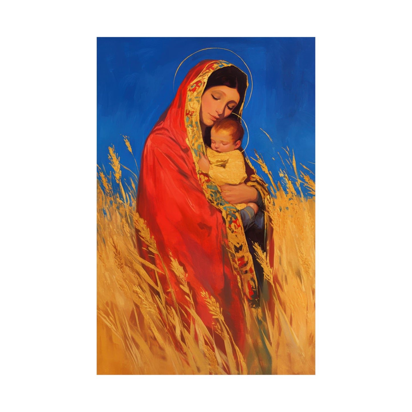 Our Lady of the Harvest - Sanctified Souls Print - Multiple Sizes - Premium Posters - Catholic Art - Christian Home