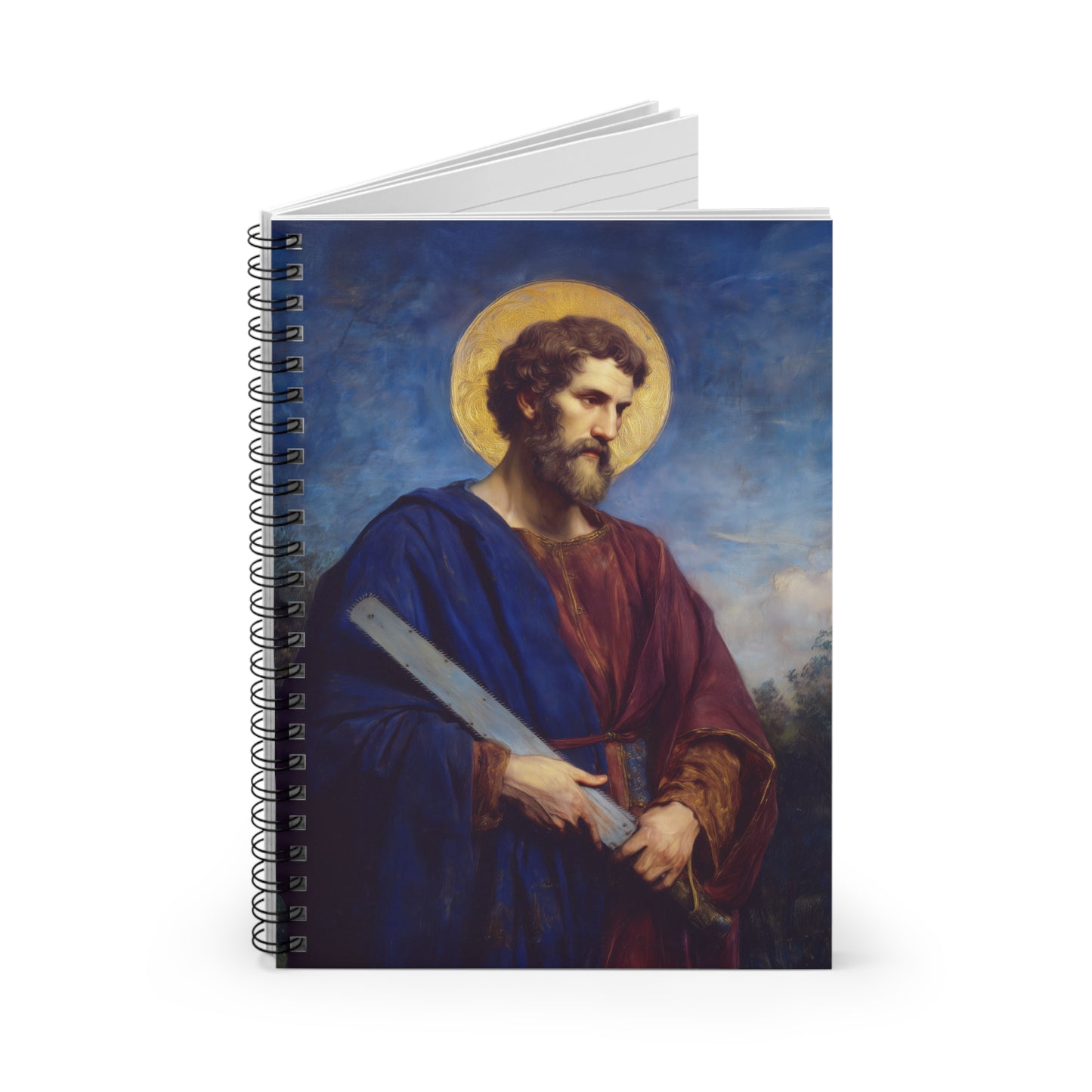 Saint Simon the Apostle / Simon the Zealot - Sanctified Souls Art - Religious Based Notebook - Spiral Notebook - Ruled Line