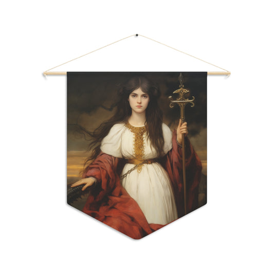 Saint Martha of Bethany Wall Banner / Wall Hanging / Pennant - Prayer room - Catholic Art - Saint Art - Large Saint Print - 18" x 21"