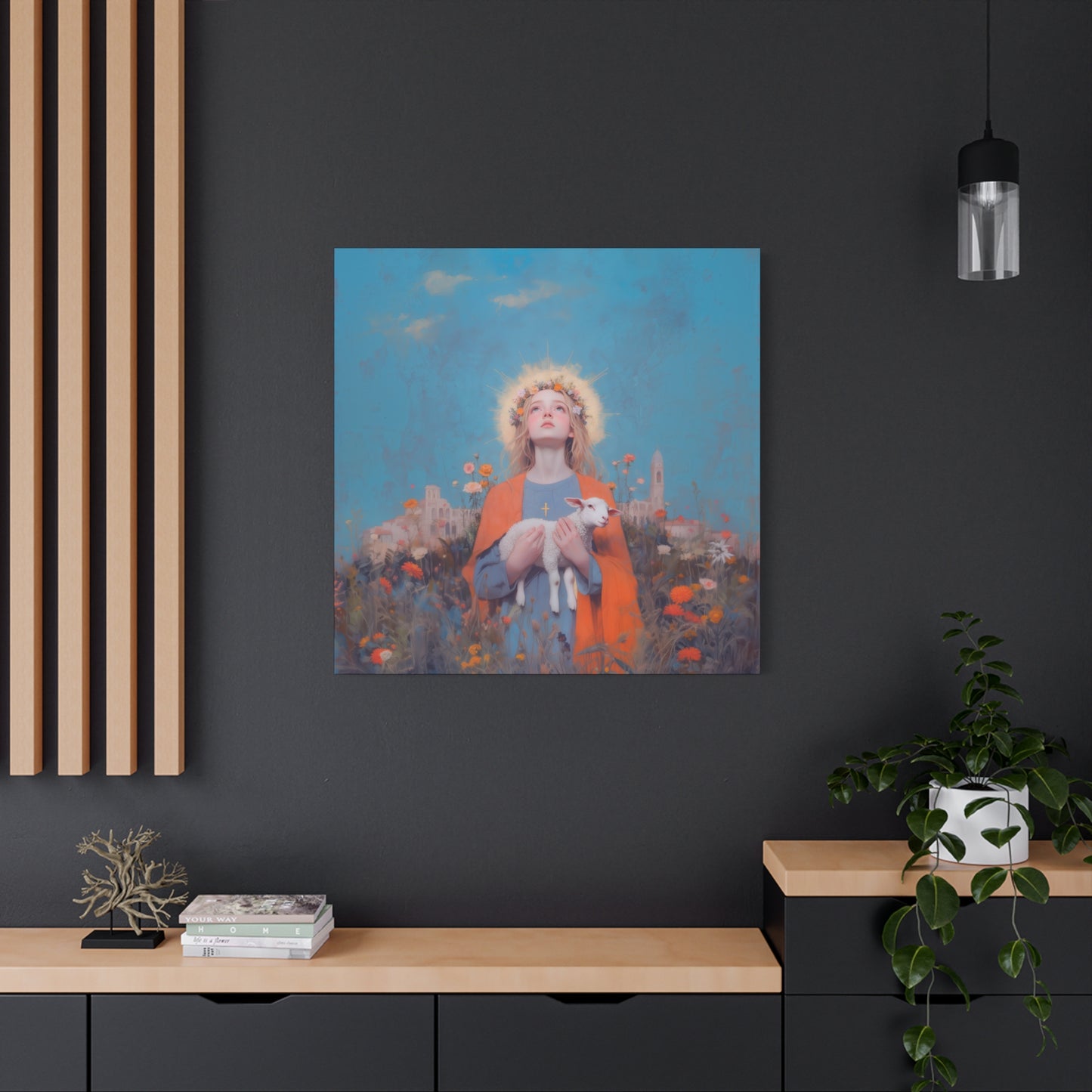 Saint Agnes of Rome -  Museum Wrapped Canvas - Sanctified Souls Print - Religious Art for your Home - Catholic Patron Saint Art
