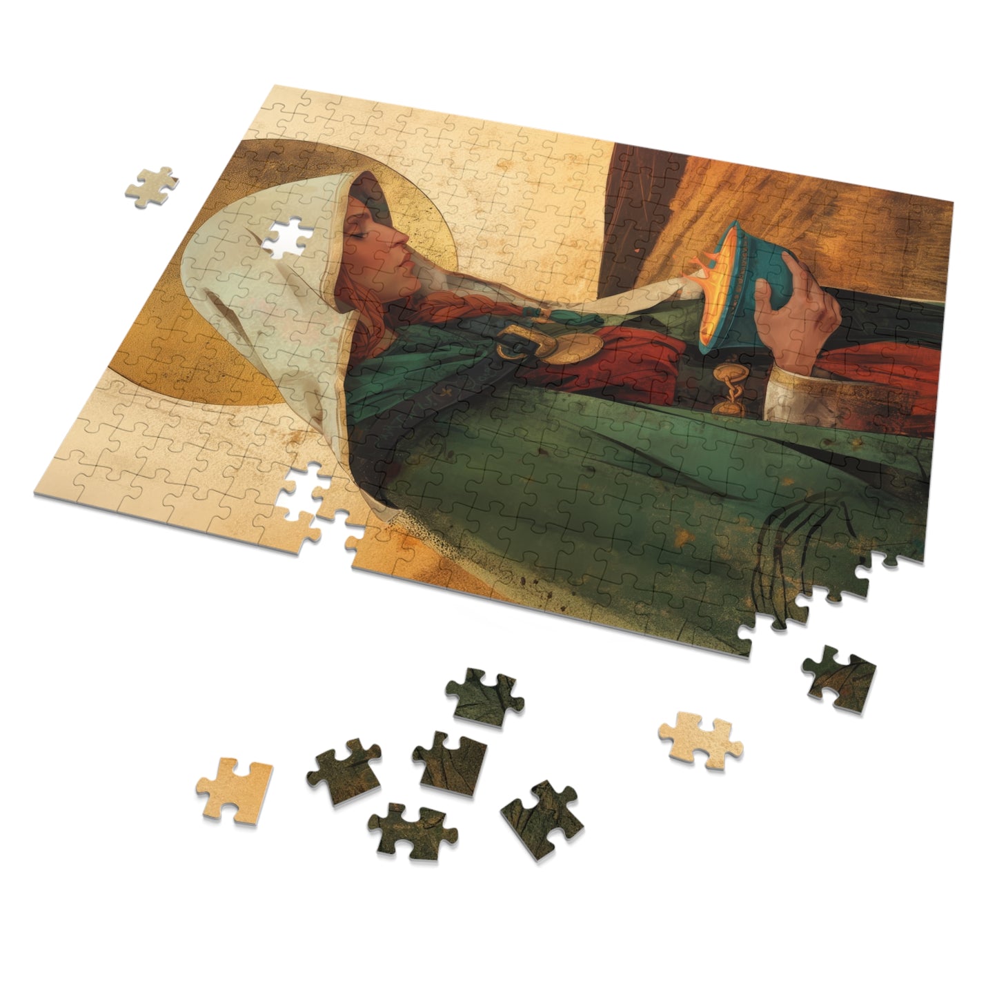 Saint Brigid of Ireland / Kildare - Puzzle and Keepsake Tin - Religious (30, 110, 252, 500,1000) - Religious Puzzle - Gifts for Catholics