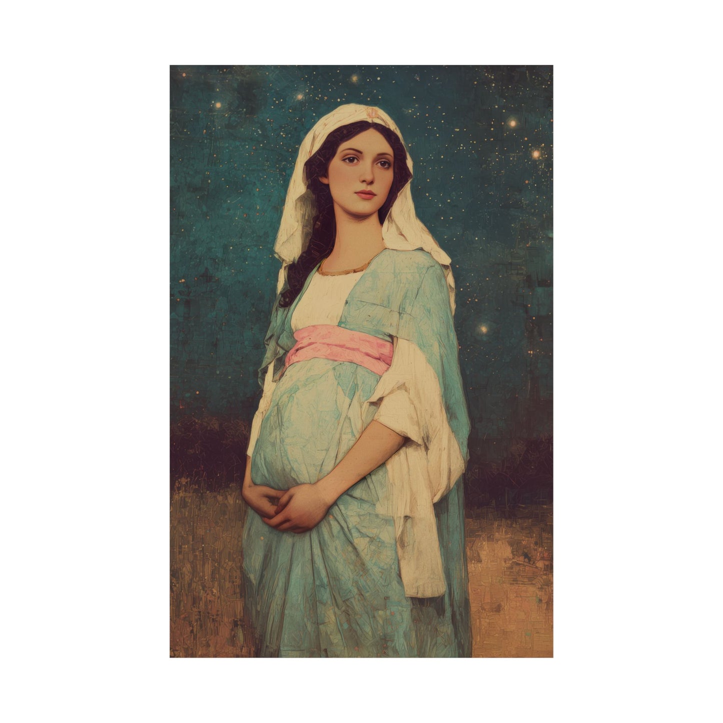 Our Lady of 'O' - Our Lady of Expectation - Mother Mary - Marian Art - Sanctified Souls Print - Multiple Sizes - Premium Vertical Posters