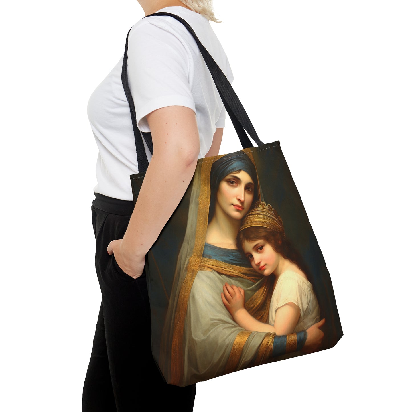 Saint Anne and Young Mother Mary  Tote Bag - Large Medium Small Faith Art Bag - Re usable Tote Purse - Double Sided - Catholic Art Bag