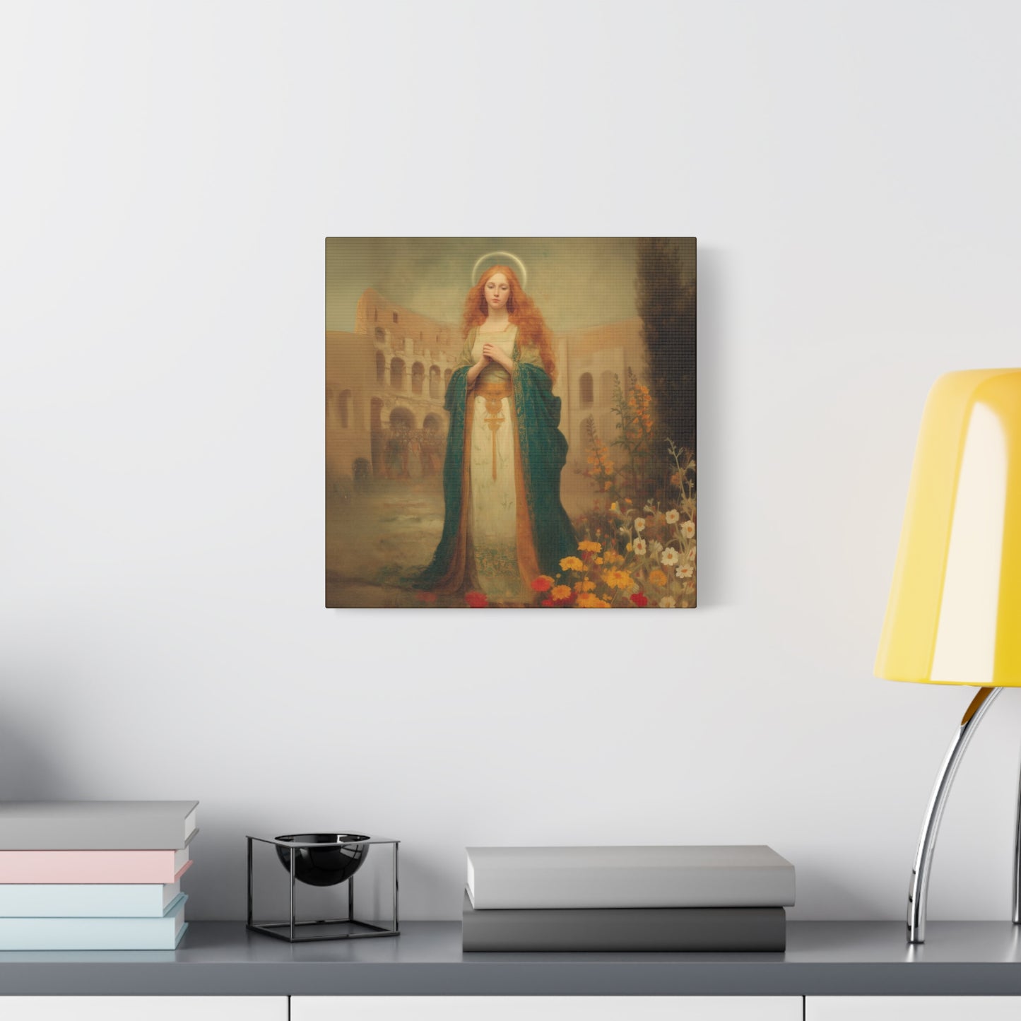 Saint Justina - Multiple Sizes - Catholic Home art - Museum Wrapped Canvas - Sanctified Souls Print - Catholic Martyr Art