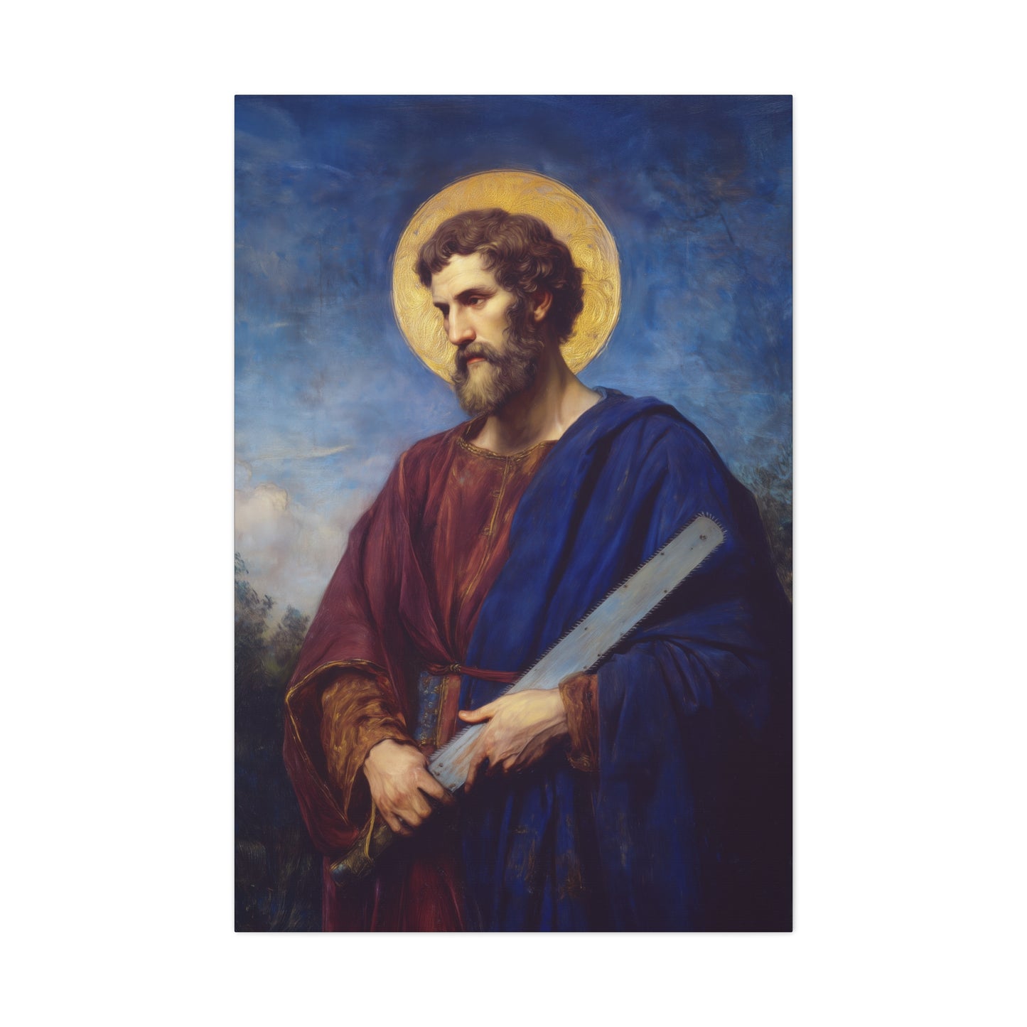 Saint Simon the Apostle  - Gallery Wrapped Canvas - Print - Religious Art for your Home - Catholic Art