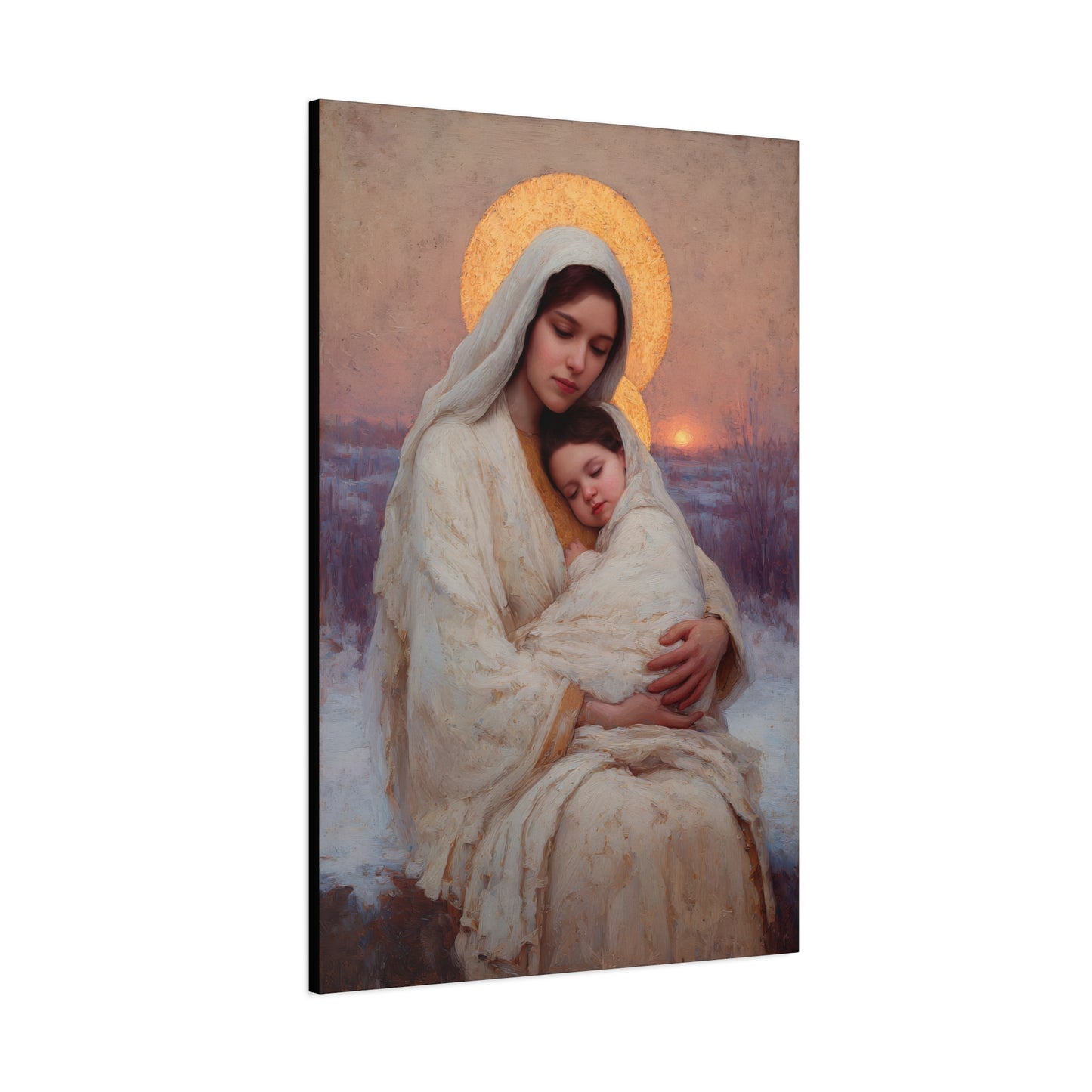 The Love That Stays - Mother Mary and the Christ Child - Gallery Wrapped Canvas - Print - Religious Art for your Home - Catholic Art Print
