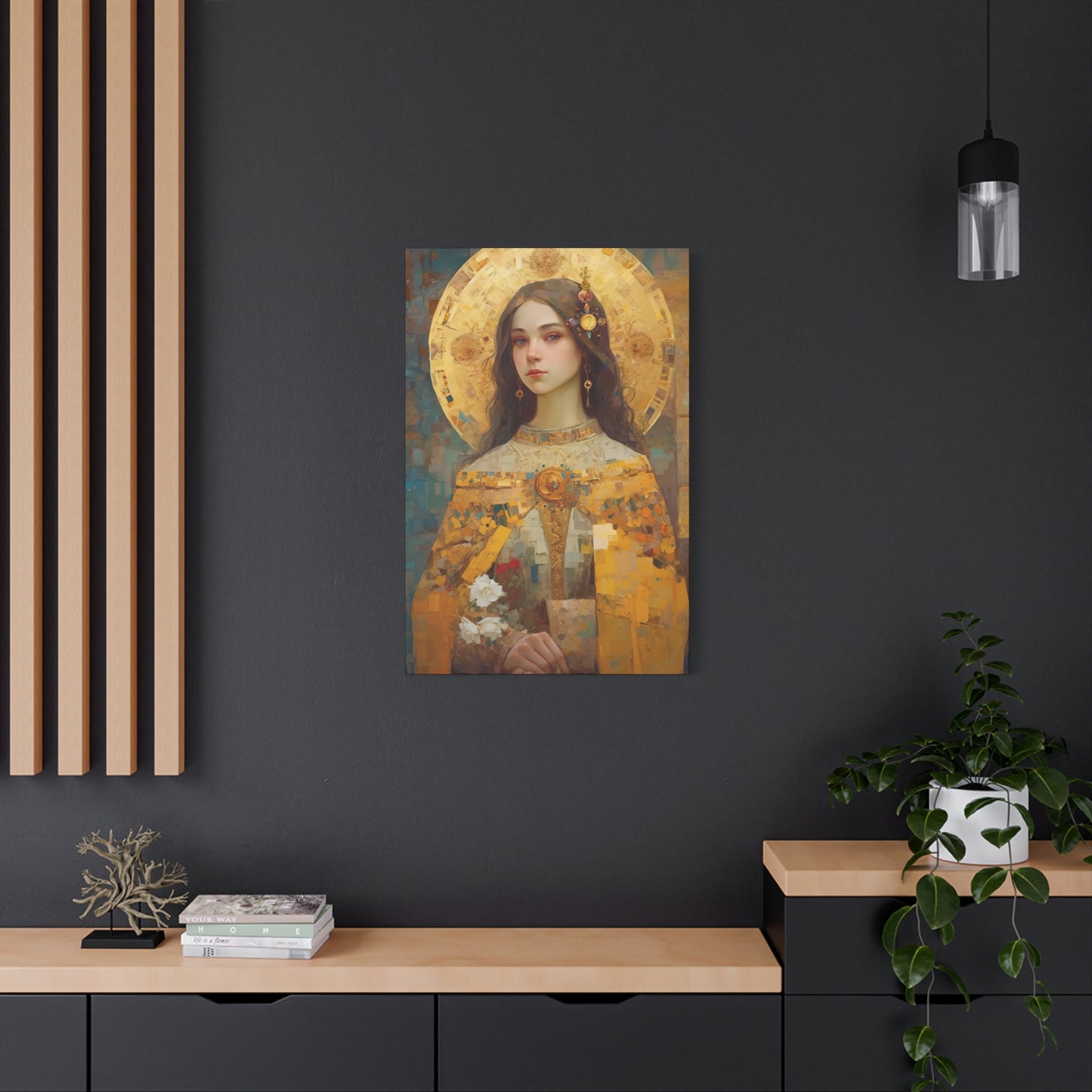 Saint Dymphna - Museum Wrapped Canvas - Sanctified Souls Print - Religious Art for your Home