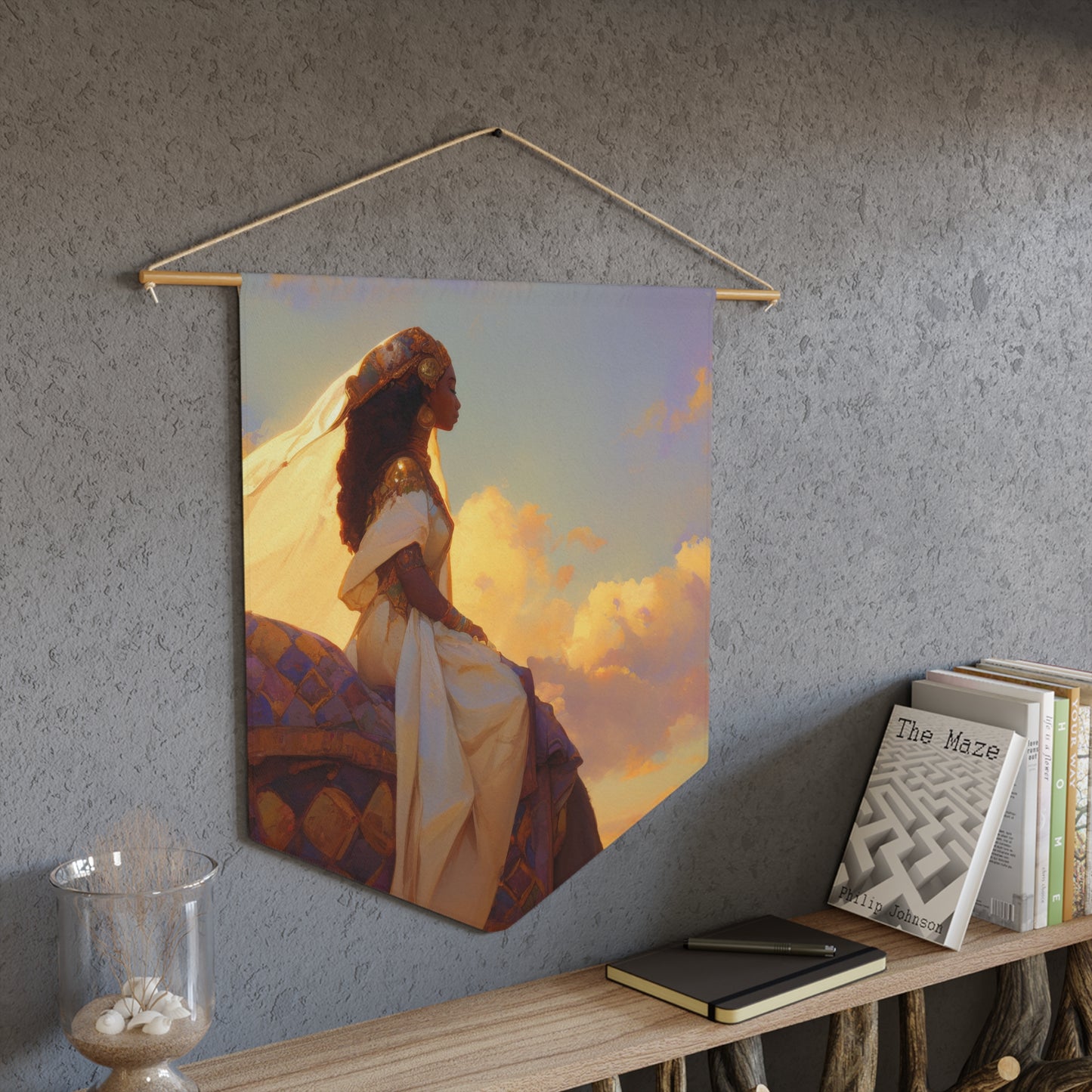 Queen of Sheba - Wall Banner / Wall Hanging - Christian Art - Prayer room - 18" x 21"
