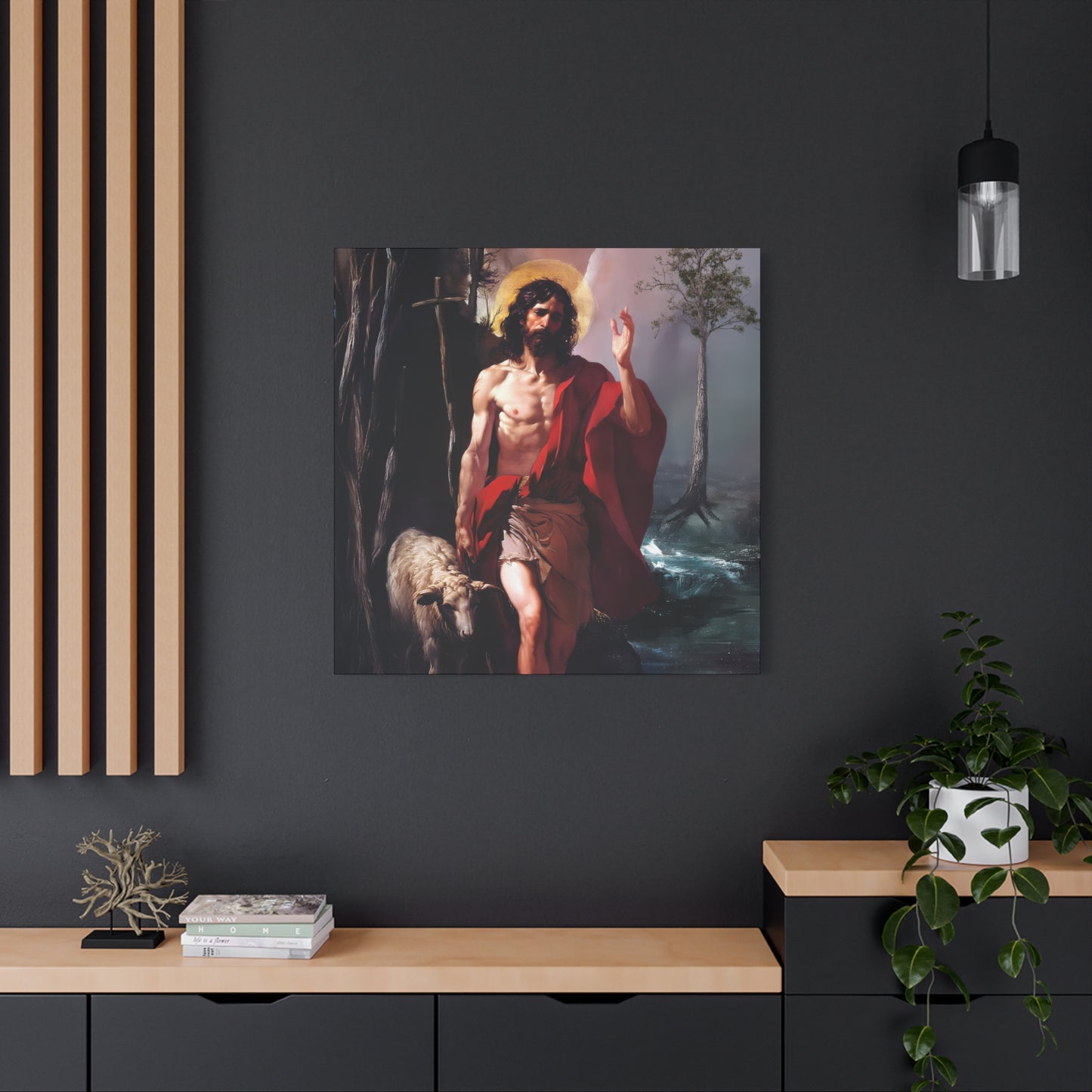 Saint John the Baptist -  Museum Wrapped Canvas - Sanctified Souls Print - Religious Art for your Home - Catholic Patron Saint Art