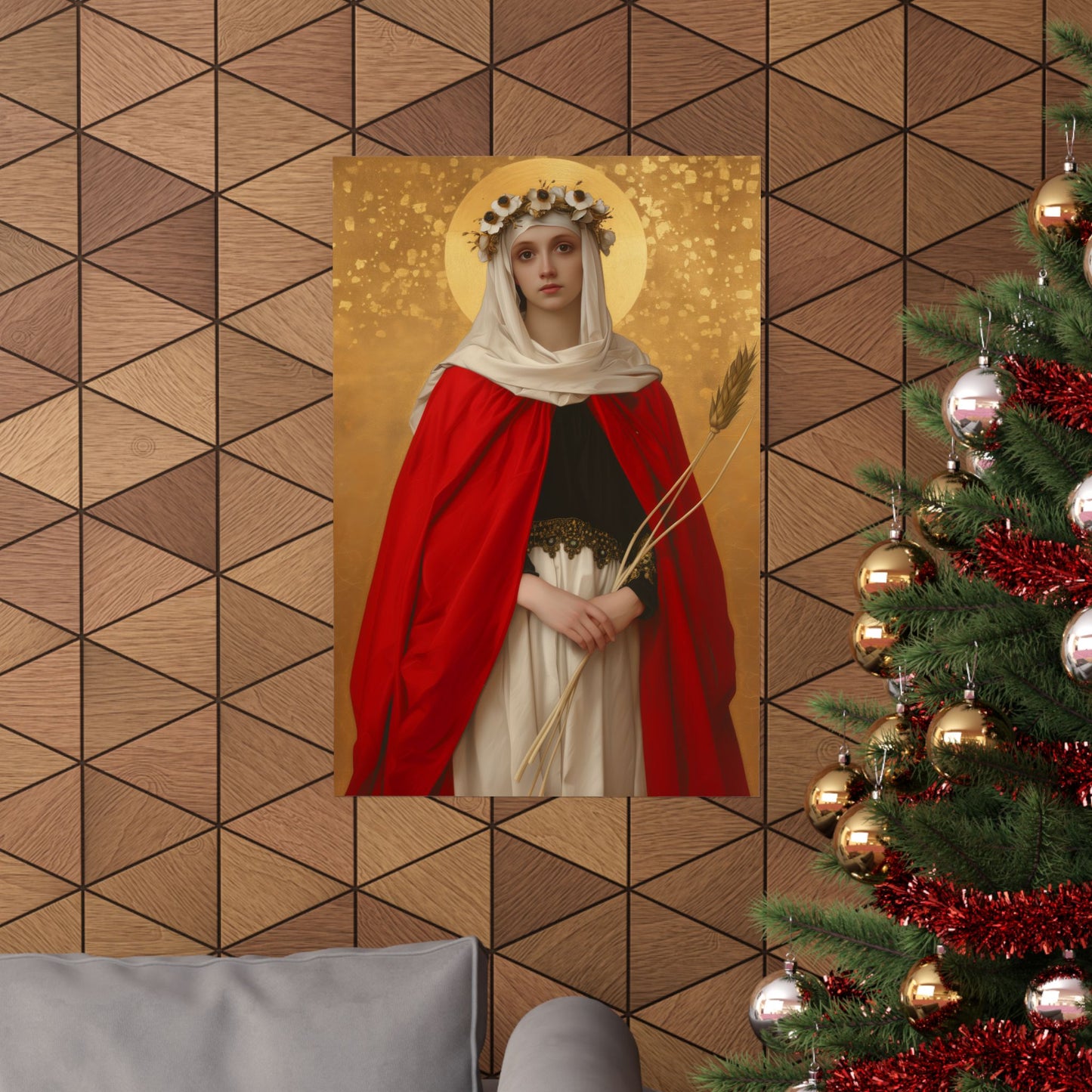 Saint Solange of Bourges - Sanctified Souls Print - Multiple Sizes - Premium Matte Vertical Posters - Catholic Saint Art
