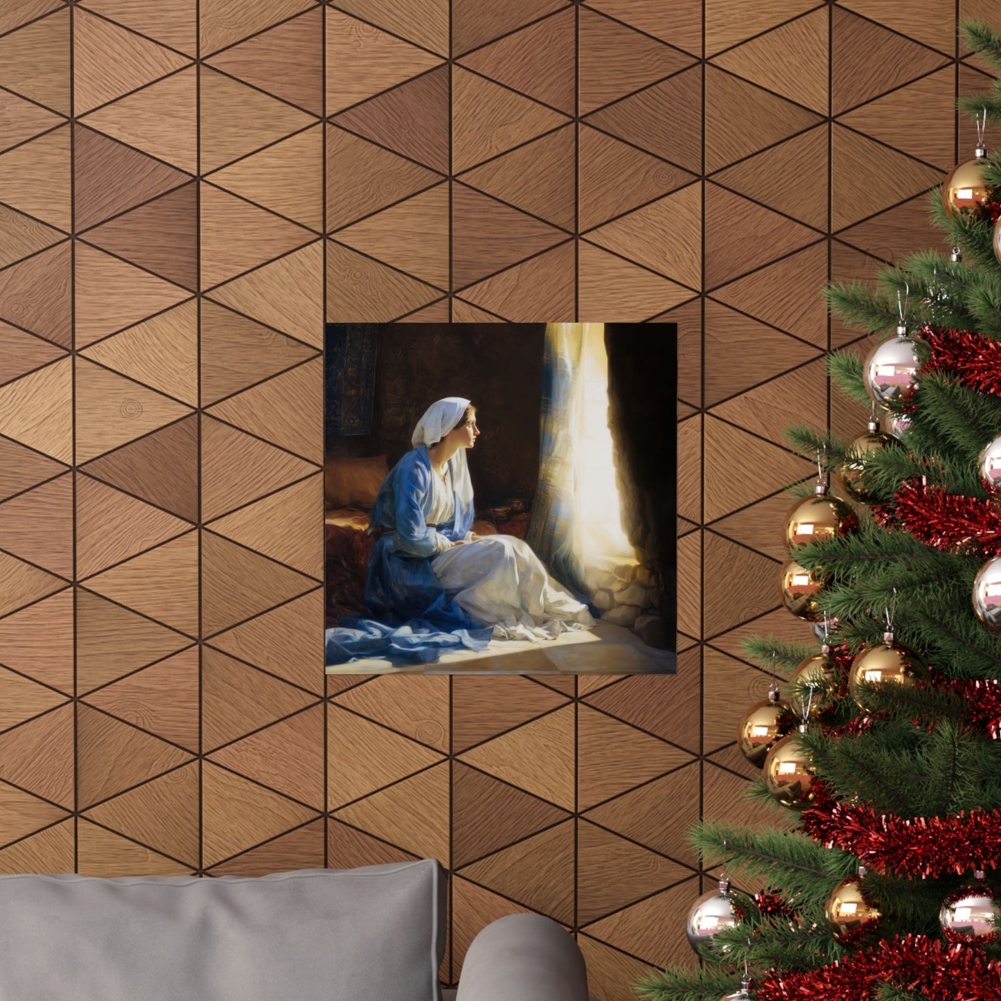 Mary's Yes - Quiet Fiat - Mother Mary - Marian Art - Sanctified Souls Print - Multiple Sizes - Premium Vertical Posters