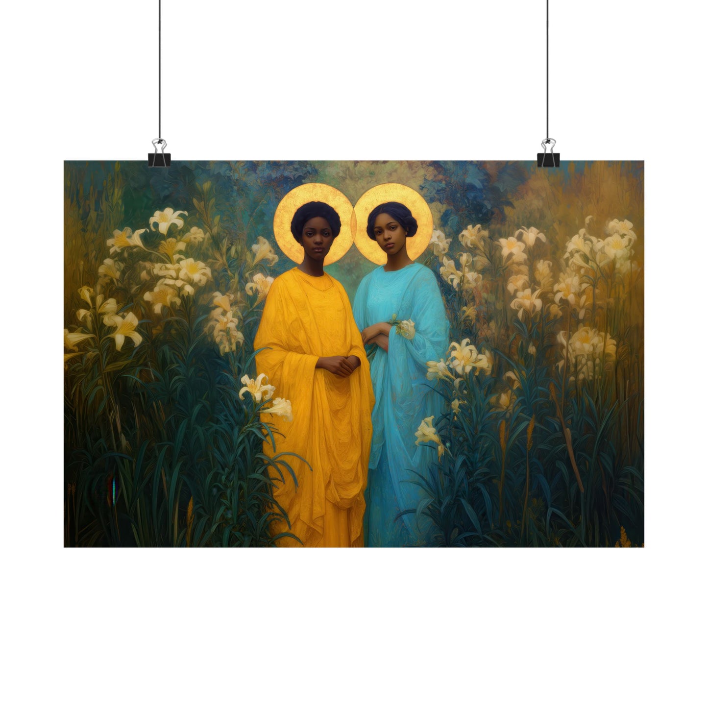 Saint Perpetua and Saint Felicity  - Sanctified Souls Print - Multiple Sizes - Premium Posters - Catholic Art - Christian Home Decor Artwork