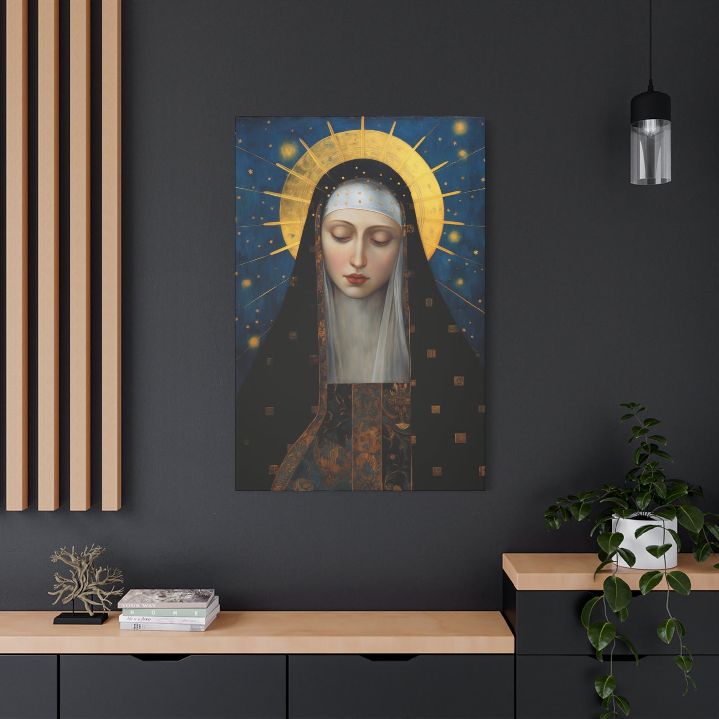 Saint Brigid of Sweden Canvas Print - Multiple Sizes - Catholic Home art - Museum Wrapped Canvas - Sanctified Souls Print