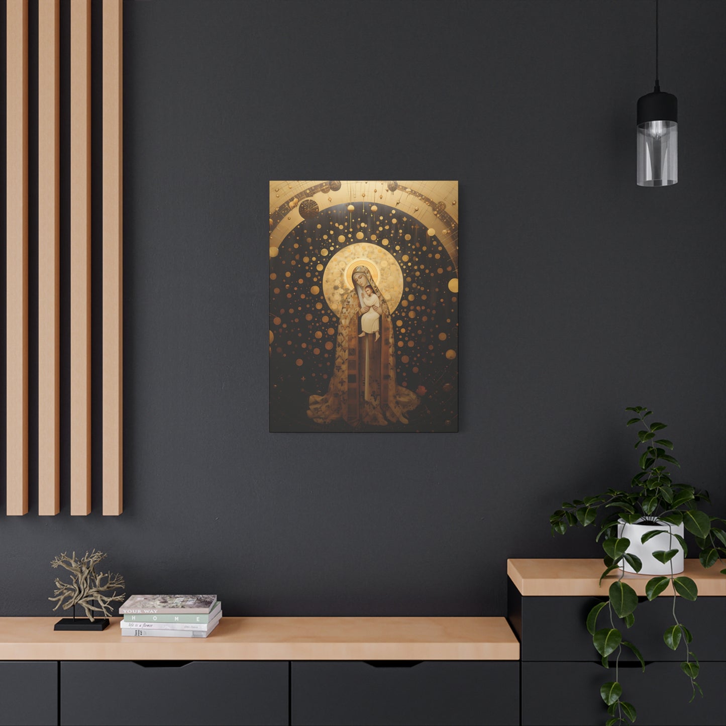 The Golden Mary - Mary the Blessed Virgin - Gallery Wrapped Canvas - Sanctified Souls Print - Religious Art for your Home - Pop Art