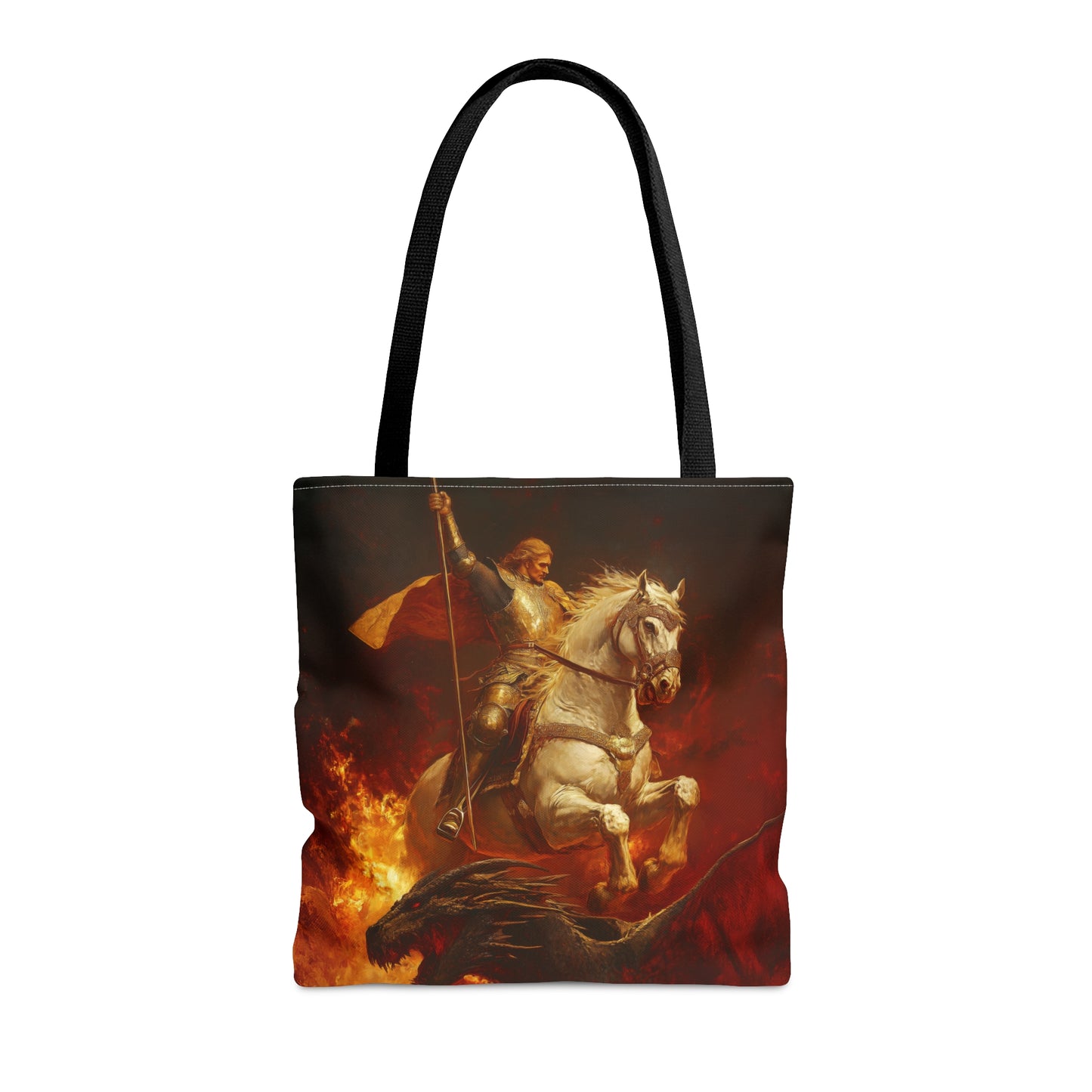 Saint George - Tote Bag - Large Medium Small Faith Art Bag - Bible Study Faith Purse - Double Sided