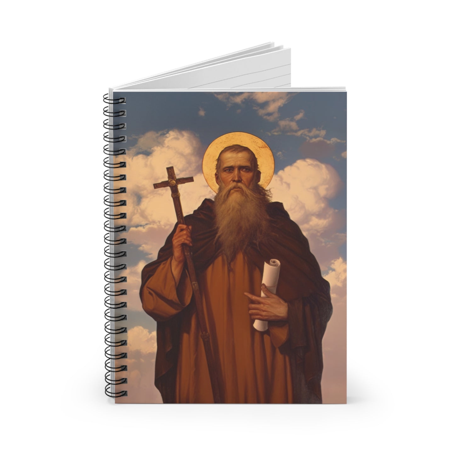 Saint Joannicus the Great / Loannikios of Mount Olympus - Sanctified Souls Art - Religious Based Notebook - Spiral Notebook
