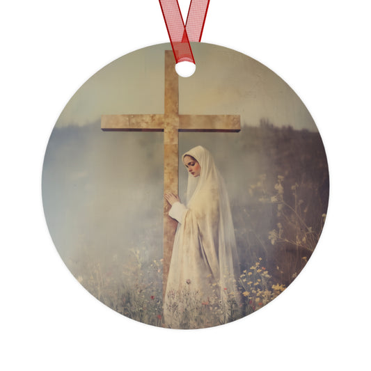 The Feast of the Exaltation of the Holy Cross Metal Ornament - Religious Holiday Christmas Ornament and Keepsake - Prayer Ornament