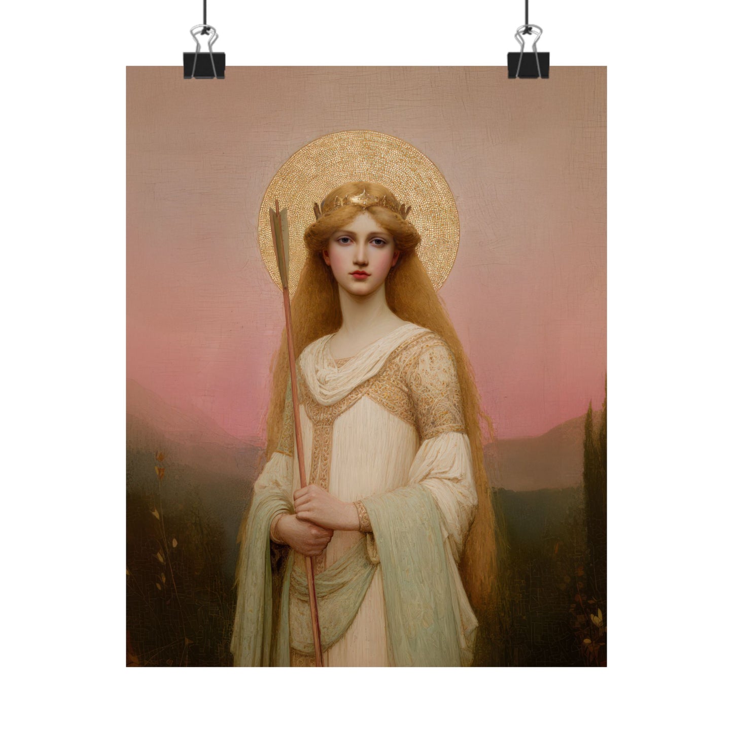 Saint Ursula -  Catholic Art - Multiple Sizes - Premium Posters - Catholic Art - Christian Home - Catholic Saint Art