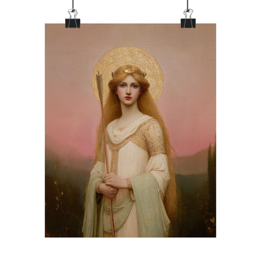 Saint Ursula -  Catholic Art - Multiple Sizes - Premium Posters - Catholic Art - Christian Home - Catholic Saint Art