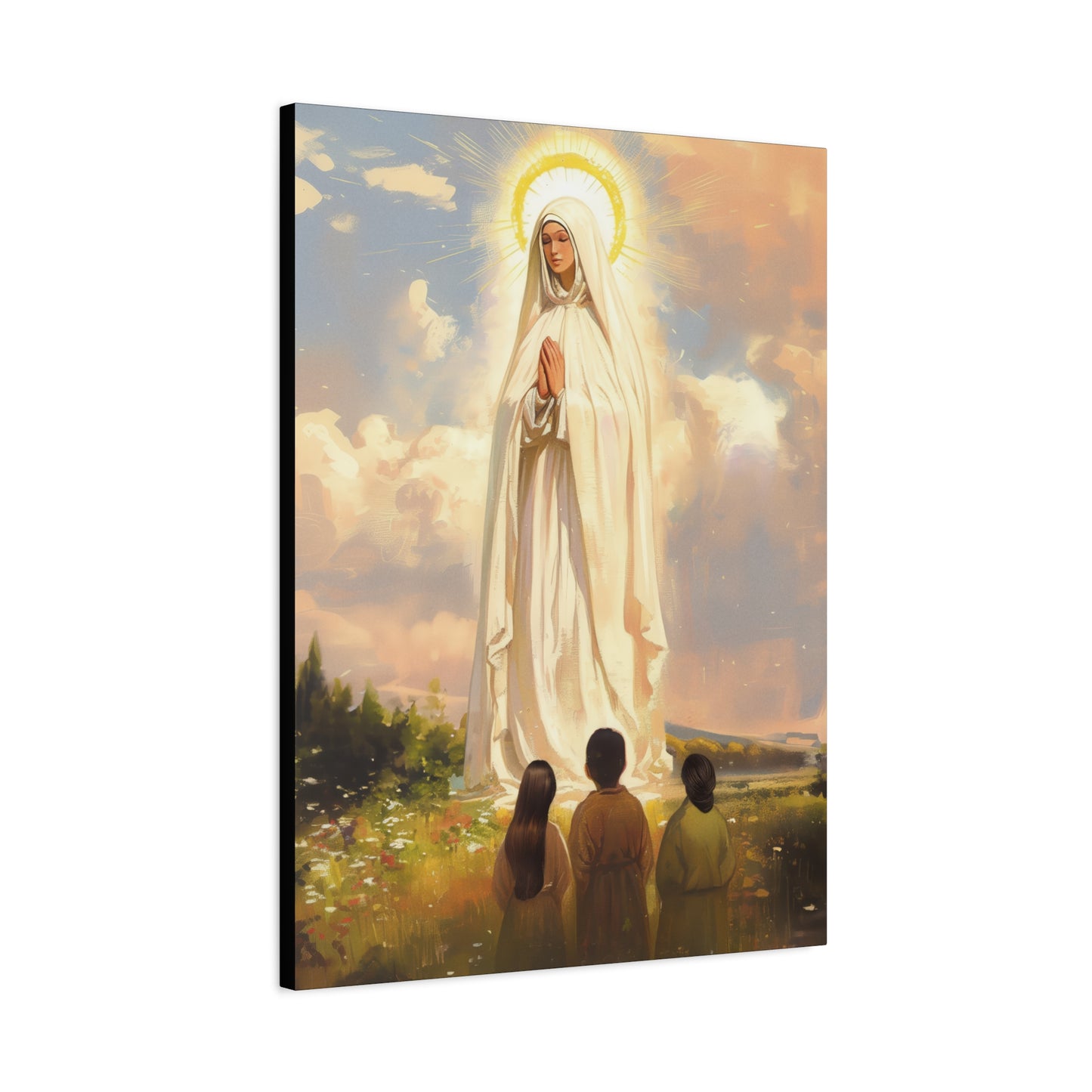 Our Lady of Fátima - Gallery Wrapped Canvas - Print - Religious Art for your Home - Catholic art print - prayer room art