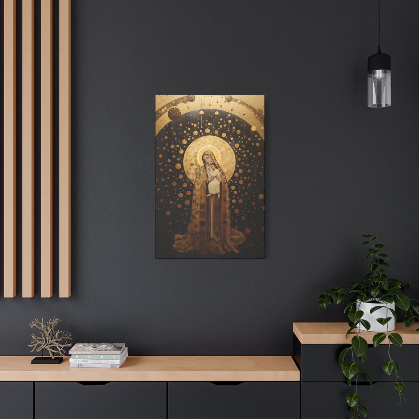 The Golden Mary - Mary the Blessed Virgin - Gallery Wrapped Canvas - Sanctified Souls Print - Religious Art for your Home - Pop Art