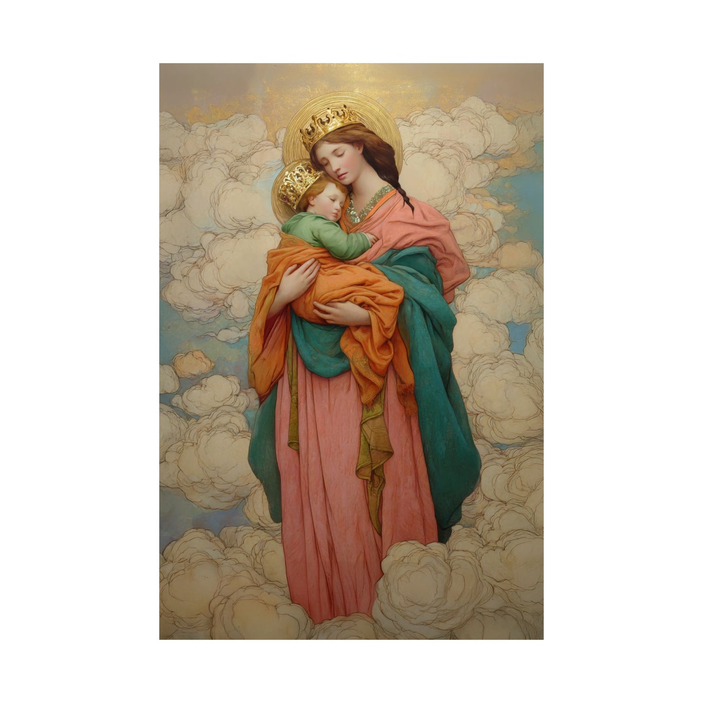 Our Lady, Strong and Tender - Mary, Help of Christians - Sanctified Souls Print - Multiple Sizes - Premium Matte Vertical Posters