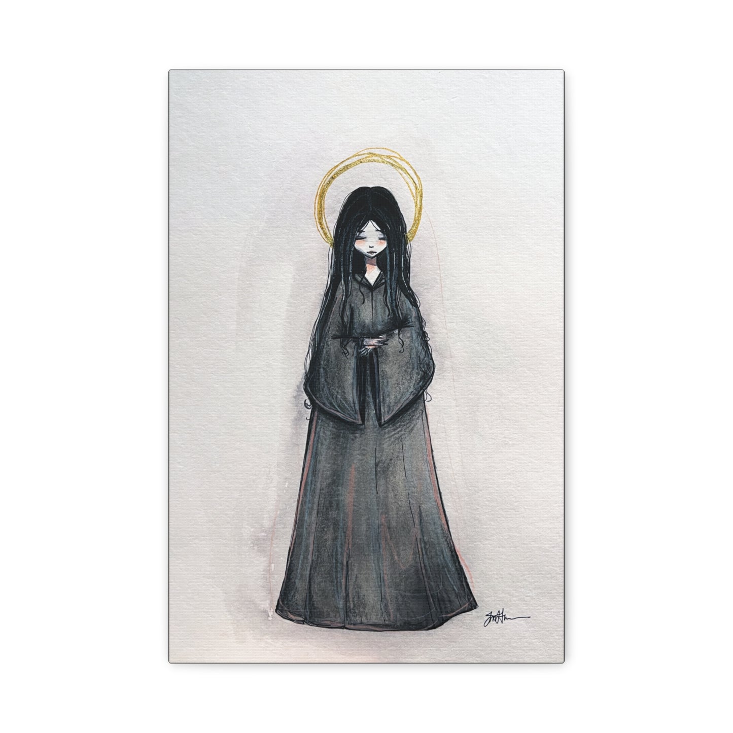 Blessed Mary Magdalen Kiota Hand-Drawn Catholic Canvas Print | Martyrs of Japan Sacred Art | Sanctified Solocosmo Religious Artwork