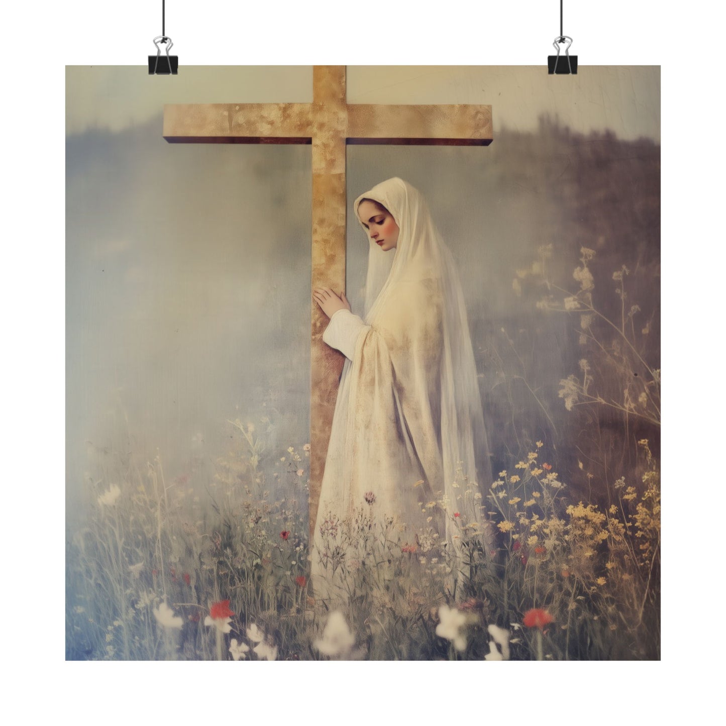 The Feast of the Exaltation of the Holy Cross - Sanctified Souls Print - Multiple Sizes - Premium Posters - Catholic Art - Christian Home