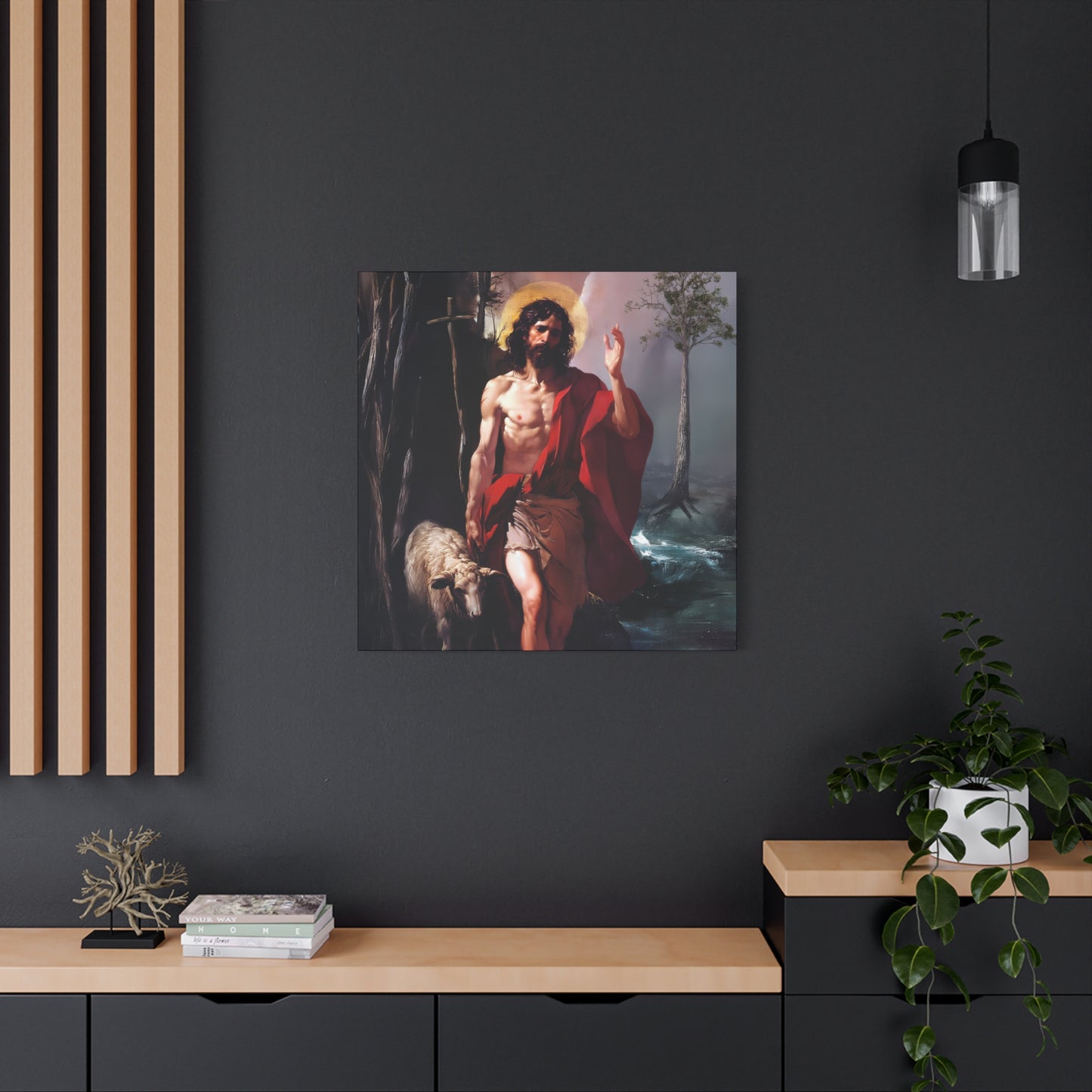 Saint John the Baptist -  Museum Wrapped Canvas - Sanctified Souls Print - Religious Art for your Home - Catholic Patron Saint Art