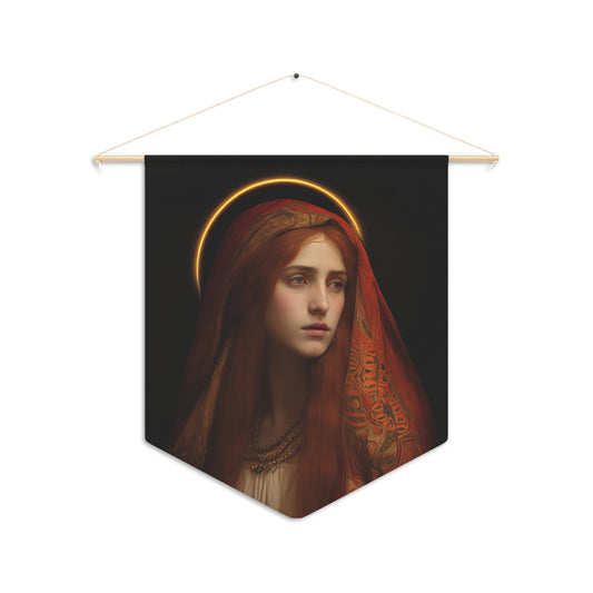 The Beloved Disciple - Mary Magdalene's Devotion Pennant / Banner / Wall Hanging - Prayer room - Catholic Home - Saint Art - 18" x 21"