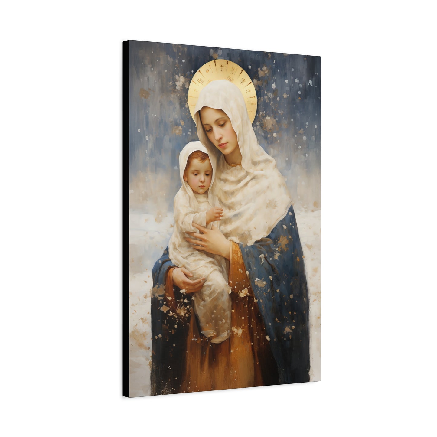 Winter's Grace : Our Lady of the Snows Canvas Print - Multiple Sizes - Catholic Home art - Gallery Wrapped Canvas - Sanctified Souls Print