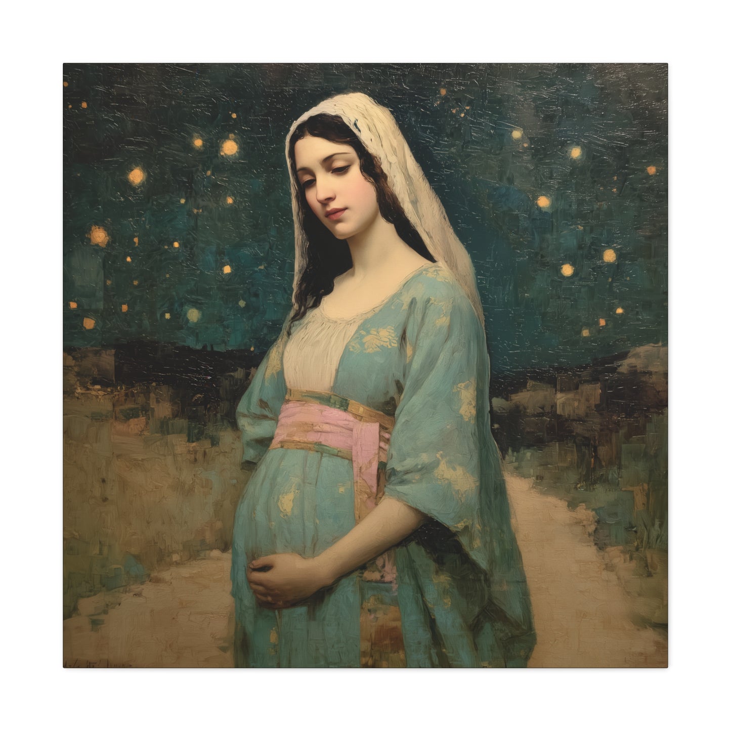 Our Lady of 'O' - Our Lady of Expectation - Mother Mary - Marian Art - Gallery Wrapped Canvas - Print - Catholic Art Print